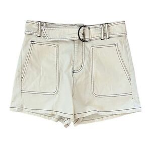 BP Nordstrom Cream Belted High Rise Shorts